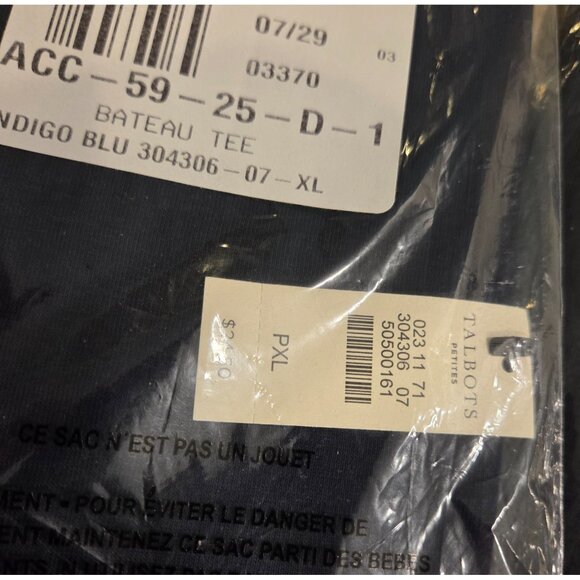 NWT Lot of 2 Talbots The Tee 100% Pima Cotton Sleeveless Size XL Pet Black Blue - Picture 5 of 13